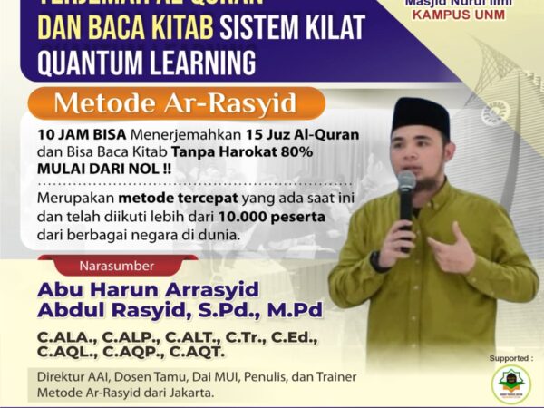 Pelatihan Terjemah Al-Qur'an Dan Baca Kitab Sistem Kilat Quantum Learning Ar-Rasyid